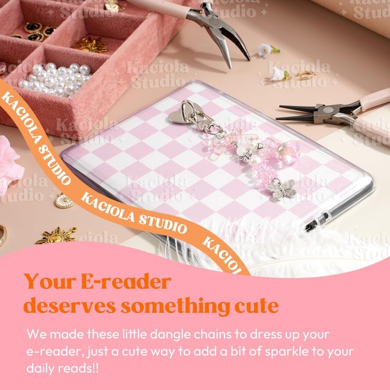 Kaciola Charms for E-reader, Cute Phone Charm Chains Bracelets Accessories for Readers Booklovers Women Men, Charms Compatible for E-Reader/Phone/Paper White (C01-C05) - Image 2